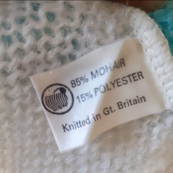 Mohair Sweater, Pure Natural Fabric -Oversized Mohair puff-sleeve Jumper Knit M - Picture 5 of 7